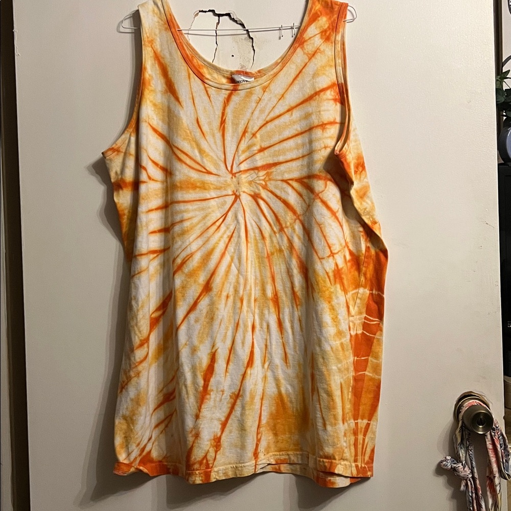 Fashion Bug Orange and White Swirl Midi Dress